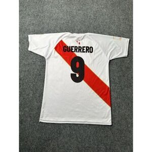 Soccer Peru Guerrero #9 Jersey White Red, Size 14–16 Years